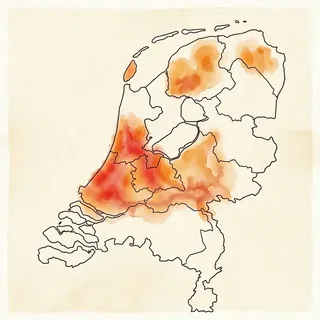 Kaart van Nederland met risicogebieden voor funderingsproblemen